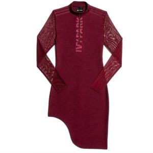 Adidas Ivy Park Asymmetrical Dress Maroon